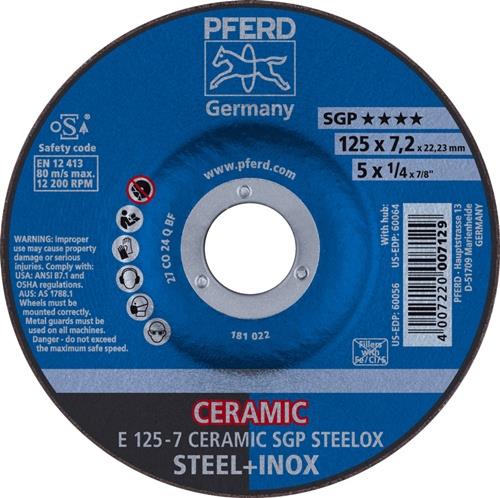 PFERD Schruppscheibe CERAMIC SGP STEELOX Bohrung 22,23 mm