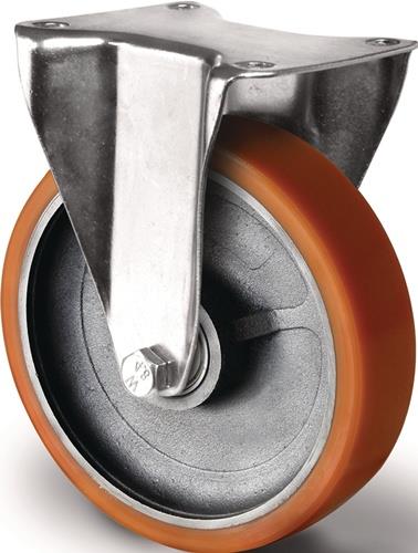 TECWERK Schwerlastbockrolle Bockrolle Guß-Polyurethan 135 mm 110 mm