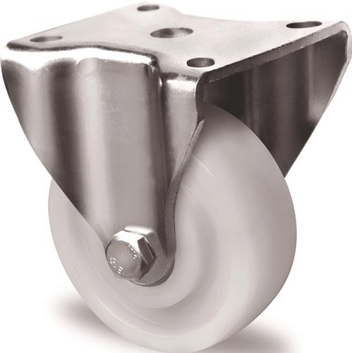 TECWERK Schwerlast-Bockrolle Kunststoff Platte L100xB88 mm Farbe Rolle weiß