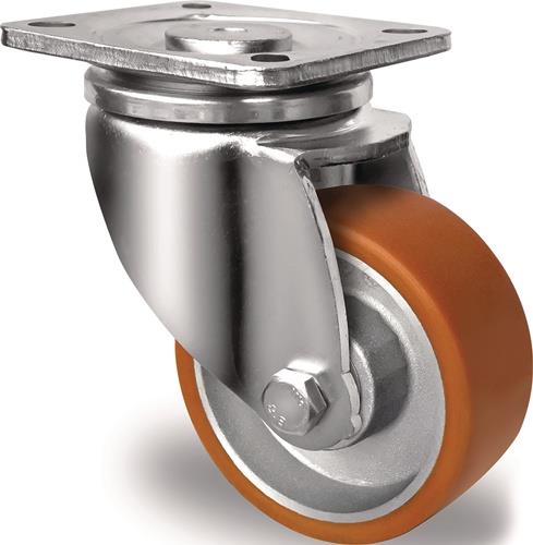 TECWERK Lenkrolle Polyurethan Platte L100xB85 mm Farbe Rolle braun