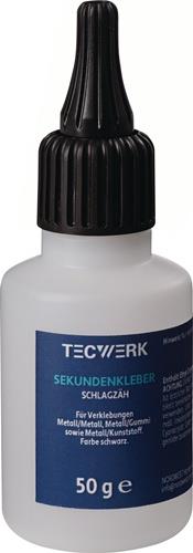 TECWERK Sekundenkleber schlagzäh 50 g schwarz Flasche