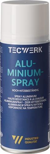 TECWERK Aluminiumspray bis +500 °C hellsilber, glänzend 400 ml Spraydose