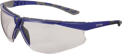 TECWERK Schutzbrille Daylight Flex EN 166, EN 170 Bügel grau/dunkelblau, Scheibe klar Polycarbonat
