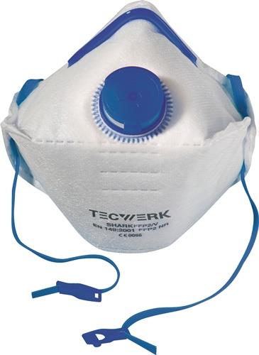 TECWERK Atemschutzmaske Shark FFP2/V D NR mit Ausatemventil, faltbar 12 St./KT