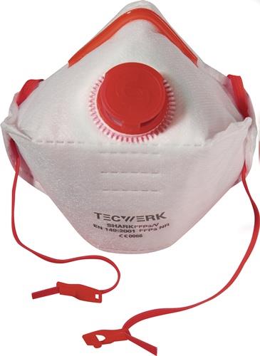 TECWERK Atemschutzmaske Shark FFP3/V D NR mit Ausatemventil, faltbar