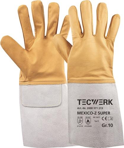 TECWERK Schweißerhandschuhe Mexico Z Super EN 388, EN 407, EN 12477 PSA-Kategorie II 10 Paar