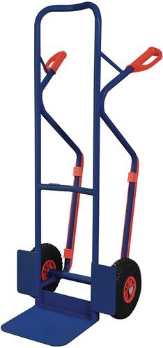 TECWERK Stapelkarre mit Kufen Höhe 1300 mm Schaufel-L250xB320mm saphirblau, RAL 5003