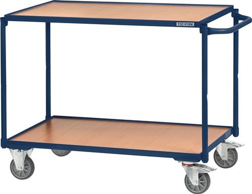 TECWERK Tischwagen saphirblau, RAL 5003 Trgf.300 kg Schiebebügel waagerecht