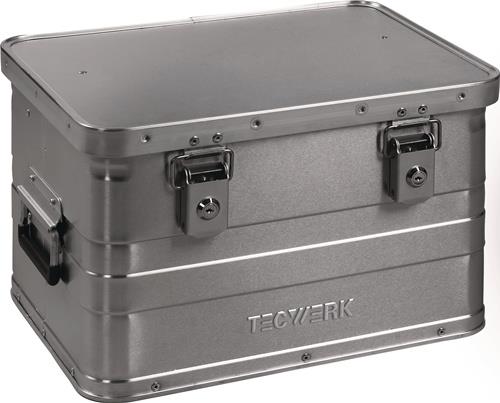 TECWERK Aluminiumbox mit Klappverschluss und Zylinderschloss
