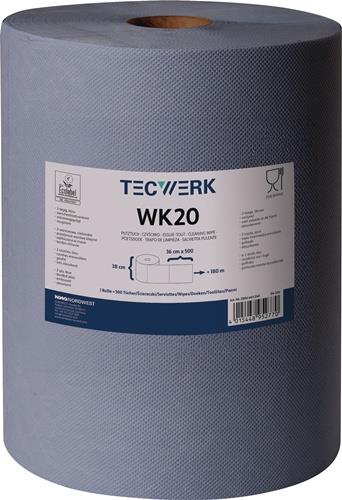 TECWERK Putztuch WK 20 L.ca.360 mmxB.ca.380 mm blau 2-lagig, volumengeprägt