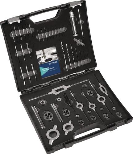 TECWERK Gewindeschneidzeugsatz M3-M12 52-teilig HSS Kunststoffkoffer