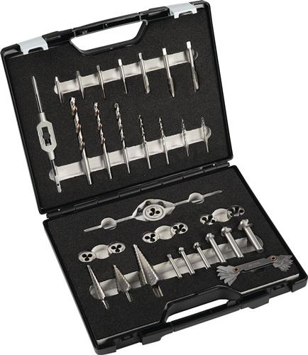 TECWERK Metallbearbeitungssatz M3-M12 33-teilig HSS Kunststoffkoffer