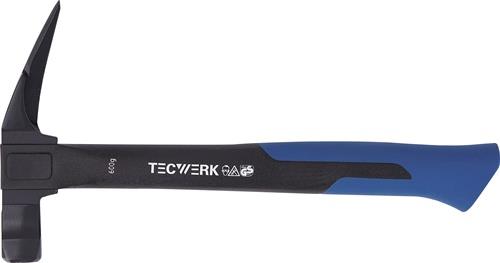 TECWERK Latthammer Kopfgewicht 600 g mit Magnet geraut schwarz lackiert
