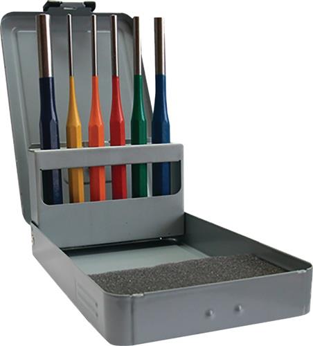 TECWERK Splintentreibersatz 6 teilig 3-4-5-6-8-10 mm mehrfarbig Metallkassette
