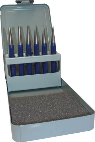 TECWERK Durchtreibersatz 6 teilig 1-2-3-4-5 + Körner-D. 4 mm Metallkassette