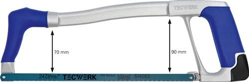 TECWERK Metallsägebogen Blattlänge 300 mm 24 Zähne / Zoll D-Komfortgriff Aluminiumdruckguss