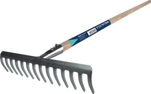 TECWERK Rechen Arbeitsbreite 350 mm 14 Zinken verzinkt