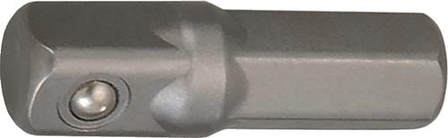 TECWERK Adapter Antriebssechskant 1/4 ″ Abtriebsvierkant 1/4 ″ Länge 25 mm