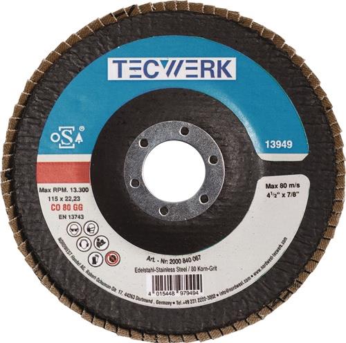 TECWERK Fächerscheibe INOX Keramikkorn CO