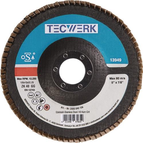 TECWERK Fächerscheibe Kehlnaht INOX Zirkonkorund