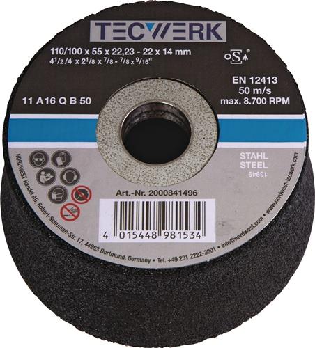 TECWERK Schleiftopf 110/100 mm Bohrung 22,23 mm