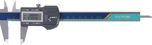 TECWERK Messschieber DIN 862 IP67 150 mm digital mit Toleranzfunktion eckig