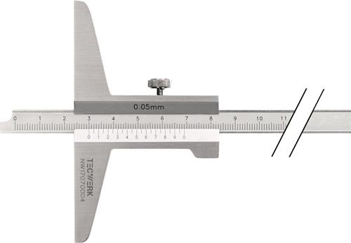 TECWERK Tiefenmessschieber DIN 862 gerade Messschiene 10 x 4,5 mm