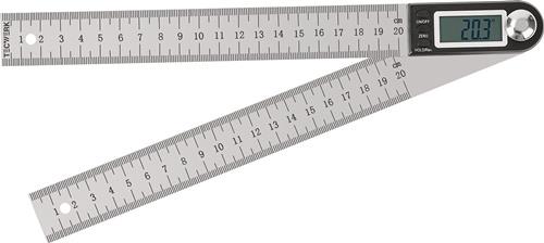 TECWERK Winkelmesser Schienenlänge 200 mm Ablesung 0,1 ° digital