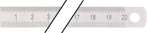 TECWERK Stahlmaßstab rostfreier Stahl biegsam Teilung B = mm/1/2 mm