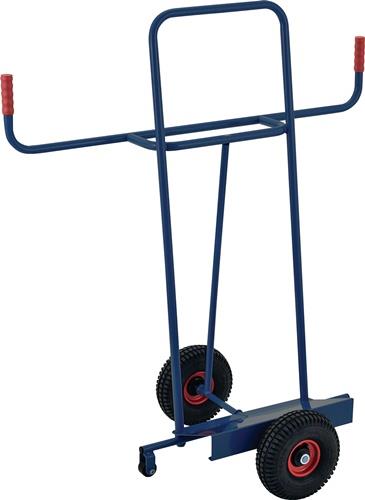 TECWERK Plattenkarre Tragfähigkeit 350 kg Höhe 1440 mm Aufl.-L500xB200mm Bereifung Luft saphirblau, RAL 5003