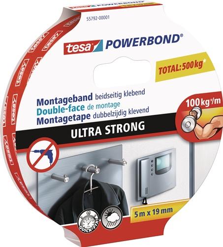 TESA Montageband Powerbond Ultra Strong 55792 weiss Länge 5 m Breite 19 mm Rolle