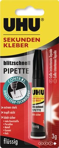 UHU Sekundenkleber blitzschnell PIPETTE Control 3 g farblos Tube