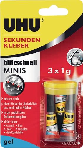 UHU Sekundenkleber blitzschnell SUPERGEL farblos Tube