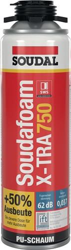 SOUDAL 1K-Pistolenschaum SOUDAFOAM X-TRA 750 500 ml B2 grau ohne Einweghandschuhe Dose