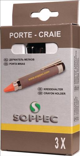 SOPPEC Kreidehalter für Kreiden rund/eckig Länge 120 mm 3 Stück / Schachtel