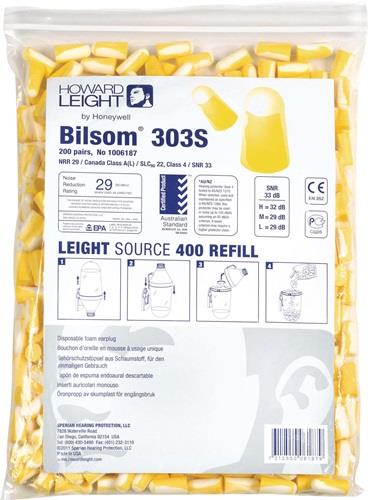 HONEYWELL HOWARD LEIGHT Gehörschutzstöpsel Bilsom 303S EN 352-2 SNR 32 dB Nachfüllpack 200 Paar / Pack, Gr. S