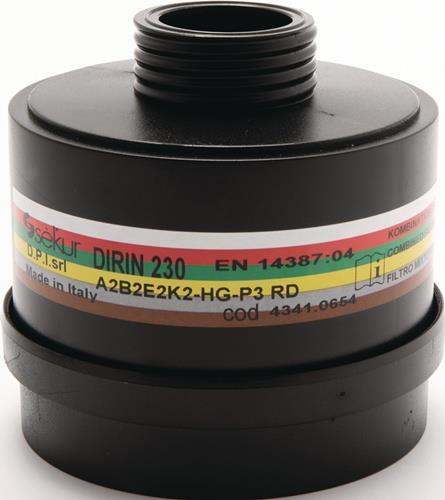 EKASTU Mehrbereichskombifilter DIRIN 230 EN 14387 A2 B2 E2 K2 Hg-P3 f.4000 370 800/4000 370 801/4000 370 829