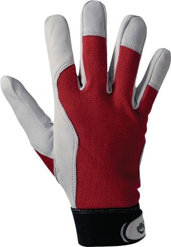 L+D Handschuhe Griffy Gr.8 rot/naturfarben Ziegennappaleder/Interlock auf SB-Karte