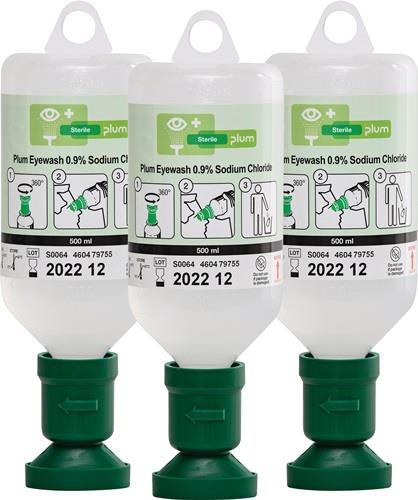 PLUM Augenspülflasche 0,5 l 3 Jahre (ungeöffnete Flasche) DIN EN15154-4