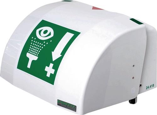 B-SAFETY Augendusche PremiumLine mit Auffangbecken + Abdeckung Wandmontage Anschluss 3/8 AG ″