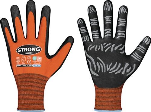 STRONGHAND Handschuhe TIGER TOUCH 92% Polyamid / 8% Elastan, Nitrilschaum EN 21420,EN 388,EN 407