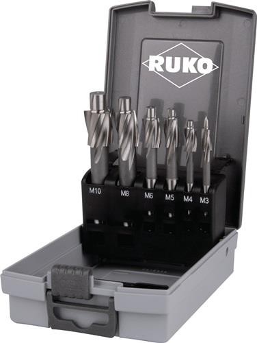 RUKO Flachsenkersatz DIN 373 HSS Blank Schneidenanzahl 3 Kunststoffkassette