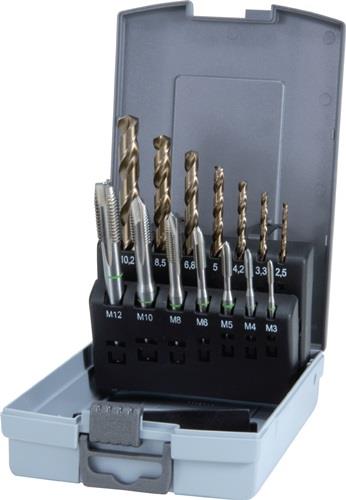 RUKO Maschinengewindebohrersatz M3-M12 14 teilig HSS-Co5 Kunststoffkassette