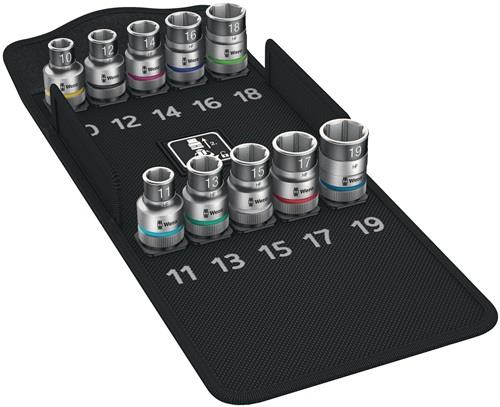 WERA Steckschlüsselsatz 8790 HMC HF 10-teilig 1/2 ″ 10 - 19 mm für Außen-6-kant