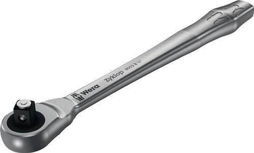 WERA Durchsteckknarre Zyklop Metal push 3/8 ″ 38 Zähne Länge 222 mm mit unverlierbarem Durchsteckvierkant