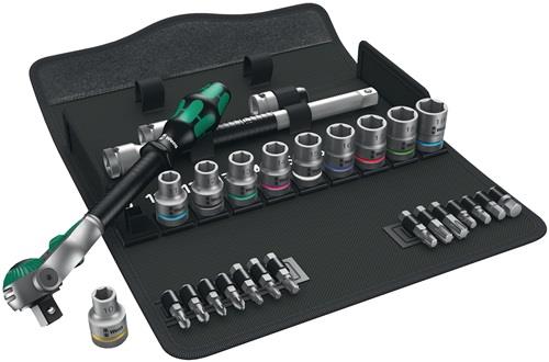 WERA Steckschlüsselsatz Zyklop Speed 28-teilig 1/2 ″ Schlüsselweiten 10-19 mm Anzahl Zähne 72 6-Kant