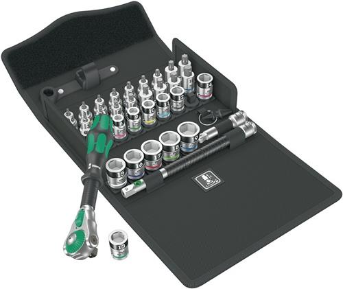 WERA Steckschlüsselsatz 8100 SB ALL-in Zyklop Speed 35-teilig 3/8 ″ Schlüsselweiten 6-19 mm Anzahl Zähne 72 6-Kant