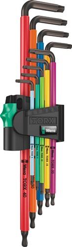WERA Winkelschraubendrehersatz 967/9 TX XL 9-teilig T8 - T40 farbcodiert, lang Kunstoffhalter