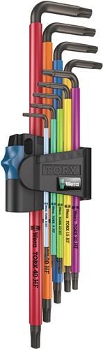 WERA Winkelschraubendrehersatz 967/9 TX XL HF 9-teilig T8 - T40 farbcodiert, mit HF lang Kunstoffhalter