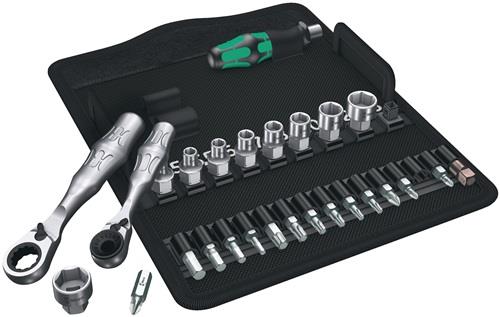 WERA Steckschlüsselsatz KK Zyklop Mini 2 27-teilig 1/4 ″ Schlüsselweiten 4-13 mm Anzahl Zähne 60/60 6-Kant